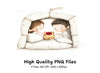 Cute Couple Pillow Fort Breakfast Clipart Bundle
