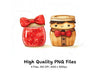 Sweet Jam Jar and Butter Duo Clipart Bundle