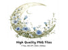 Floral Moon Clipart Bundle