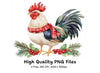 Festive Christmas Rooster Clipart Bundle