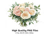Elegant Rose and Eucalyptus Bouquets Clipart Bundle