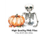 Cute Skeleton Pumpkin Clipart Bundle
