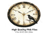 Steampunk Clock Face Raven Clipart Bundle