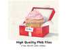Valentine Cupcake Gift Box Clipart Bundle
