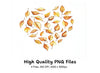 Autumn Leaves Heart Shape Clipart Bundle