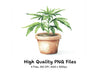 Potted Cannabis Plants Clipart Bundle