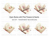 Open Books with Flowers and Hearts Clipart Bundle