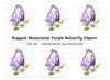 Purple Butterfly and Flowers Clipart Bundle
