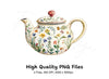 Floral Teapots Clipart Bundle