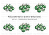 Green Silver Ornaments Clipart Bundle