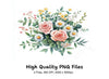Roses and Daisies Bouquet Clipart Bundle