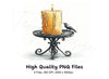 Vintage Candle Holders with Crows Clipart Bundle