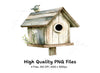 Rustic Birdhouse Clipart Bundle