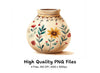 Boho Floral Vase Clipart Bundle