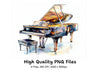 Elegant Piano Illustrations Clipart Bundle