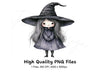 Adorable Little Witch Clipart Bundle