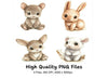 Cute Baby Bunny Clipart Bundle