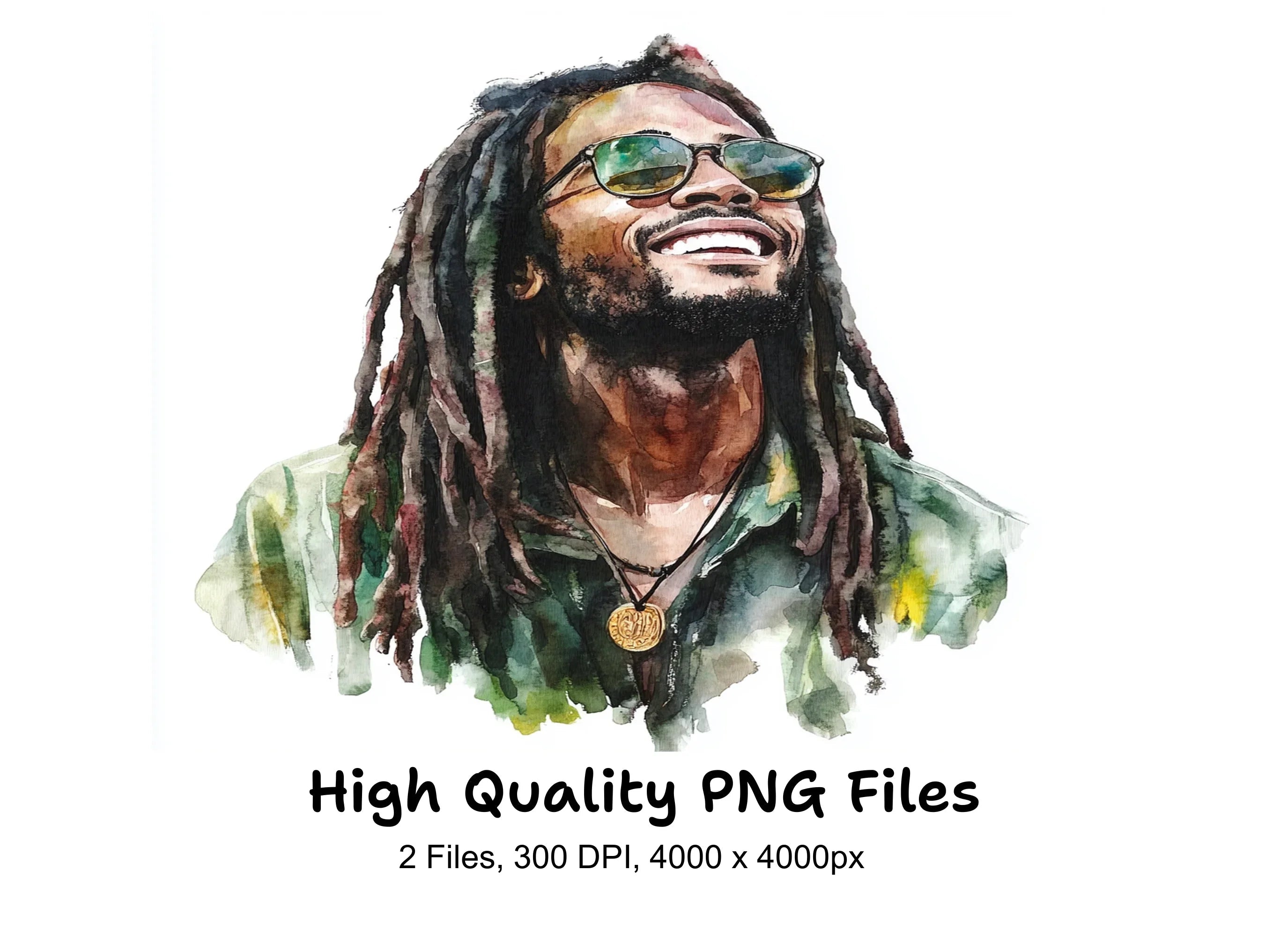 Happy Rasta Man Clipart Bundle