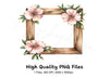 Floral Wooden Frame Clipart Bundle