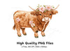 Highland Cow Floral Clipart Bundle
