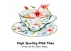 Elegant Floral Teacups Clipart Bundle