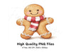 Cute Gingerbread Man with Scarf Clipart Bundle