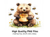 Cute Bear with Honey Pot Clipart Bundle