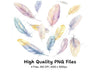 Soft Pastel Feather Clipart Bundle