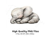 Cute Sleeping Baby Elephant Clipart Bundle