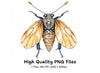 Golden Jeweled Wasp Clipart Bundle
