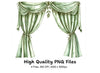 Elegant Green Curtains Clipart Bundle