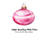 Sparkling Pink Christmas Baubles Clipart Bundle