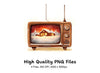 Vintage TV Winter Cabin Clipart Bundle
