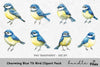 Charming Blue Tit Bird Clipart Bundle