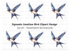 Graceful Flying Swallow Clipart Bundle
