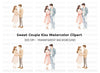 Romantic Couple Embrace Clipart Bundle