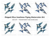 Dynamic Swallow Flight Clipart Bundle
