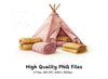 Cozy Pink Teepee Clipart Bundle