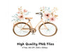 Pastel Floral Bicycle Clipart Bundle