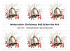 Christmas Bell with Berries Clipart Bundle