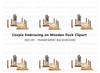 Romantic Couple on Dock Clipart Bundle