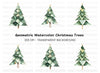 Geometric Christmas Trees Clipart Bundle