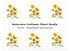 Vibrant Sunflower Bouquet Clipart Bundle