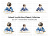 Boys Studying at Desk Clipart Bundle