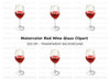 Elegant Red Wine Glass Clipart Bundle