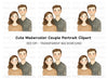 Charming Young Couple Portrait Clipart Bundle