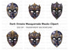 Elegant Venetian Masquerade Masks Clipart Bundle