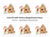 Cute Elf with Gingerbread House Clipart Bundle