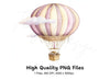 Pink Gold Hot Air Balloon Clipart Bundle