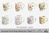 Charming Floral Mugs Clipart Bundle